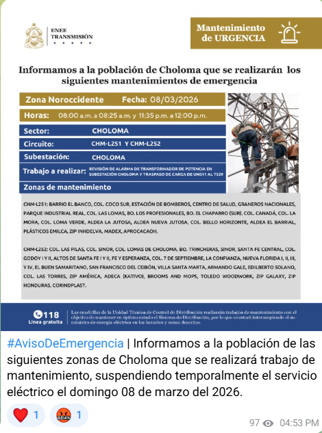 Lista de colonias que no tendrán luz pasado mañana