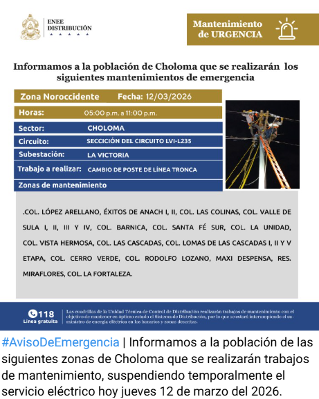Lista de colonias que no tendrán luz pasado mañana