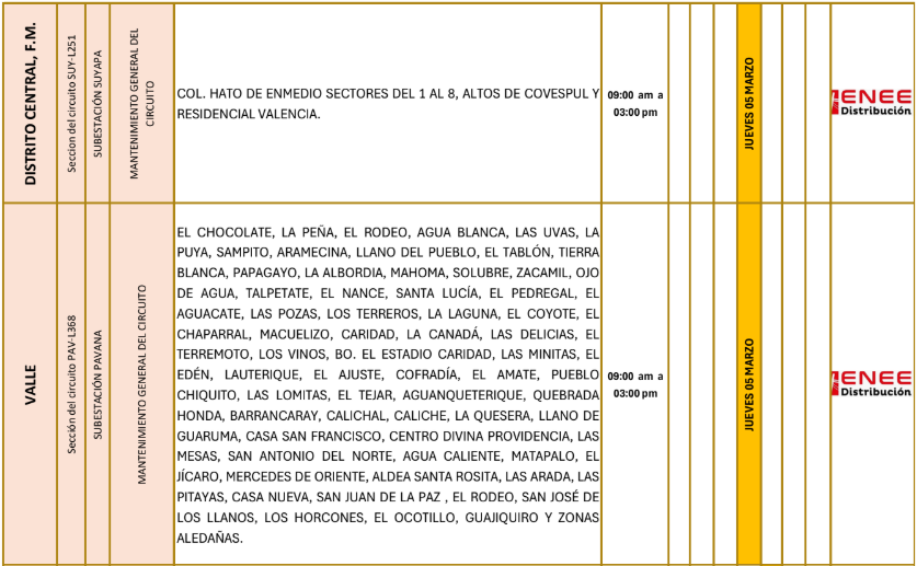 Lista de colonias que no tendrán luz pasado mañana
