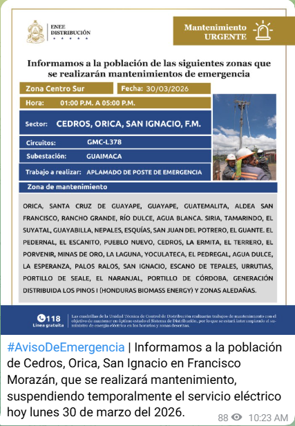 Lista de colonias que no tendrán luz pasado mañana
