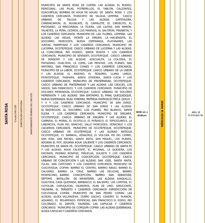 Lista de colonias que no tendrán luz pasado mañana