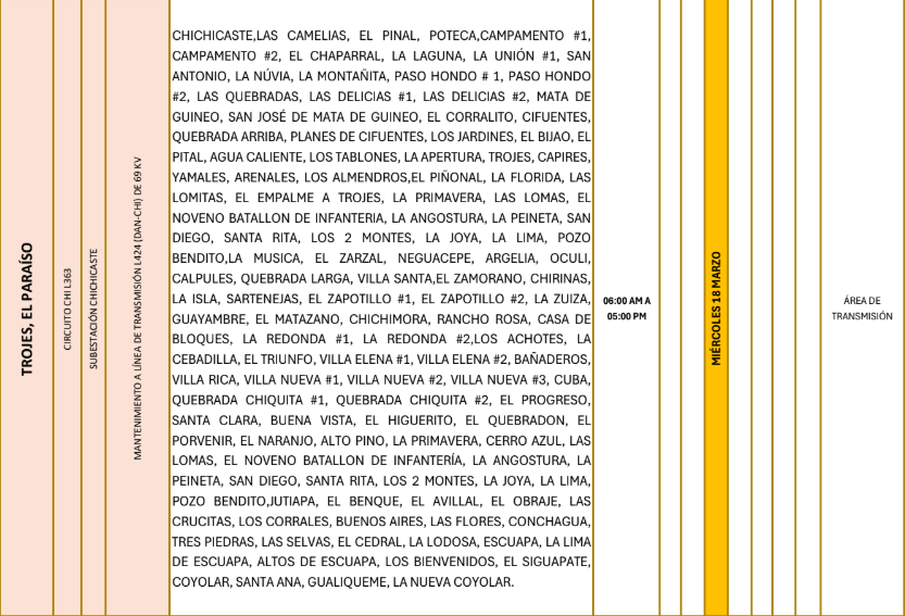 Lista de colonias que no tendrán luz pasado mañana