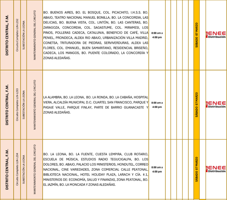 Lista de colonias que no tendrán luz pasado mañana