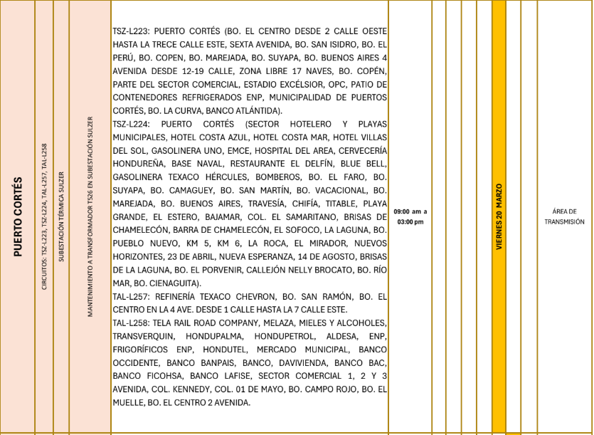 Lista de colonias que no tendrán luz pasado mañana