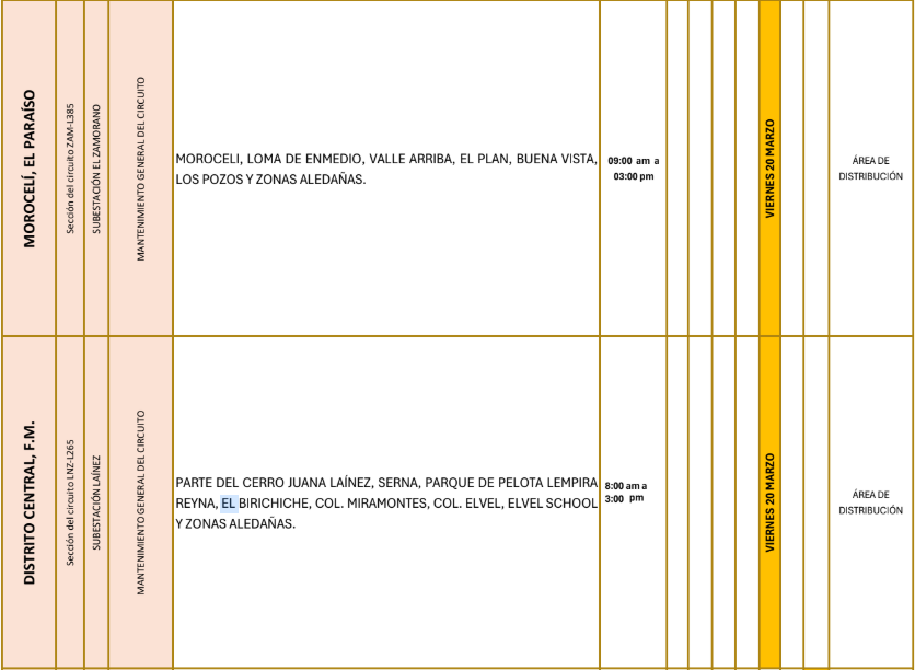 Lista de colonias que no tendrán luz pasado mañana