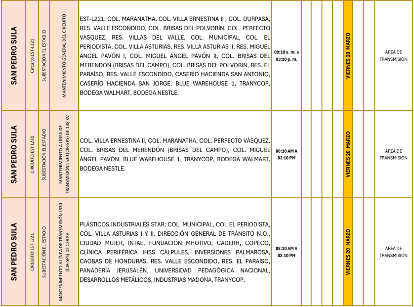 Lista de colonias que no tendrán luz pasado mañana