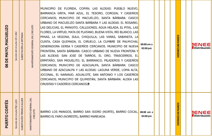 Lista de colonias que no tendrán luz pasado mañana