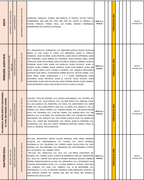 Lista de colonias que no tendrán luz pasado mañana