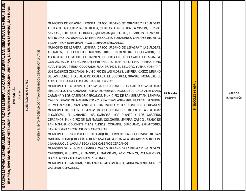 Lista de colonias que no tendrán luz pasado mañana