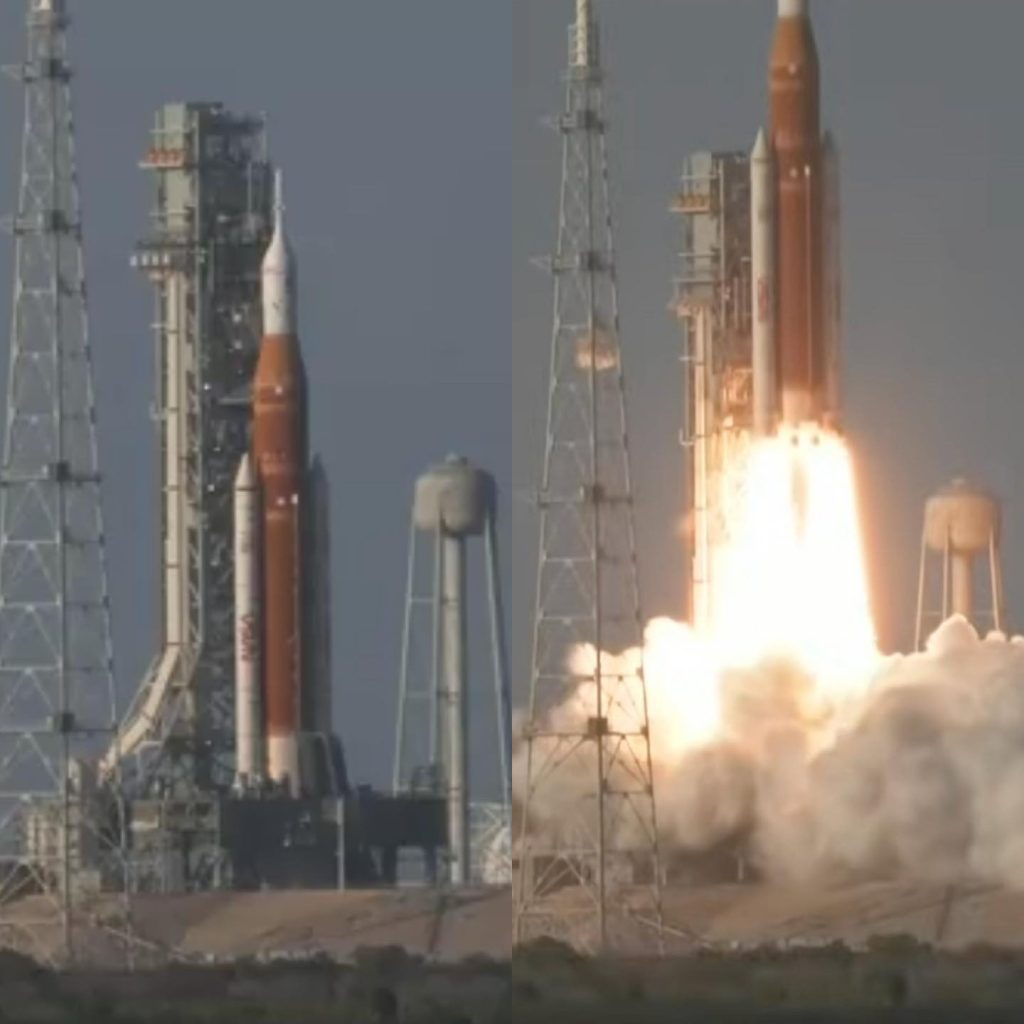 Foto del despegue del Artemis 2