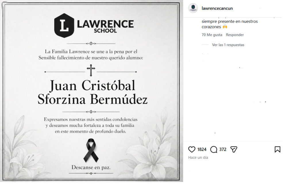 Captura de fotos del obituario de Juan Cristóbal Sforzina Bermúdez, hijo del ex esposo de Josemith Bermúdez