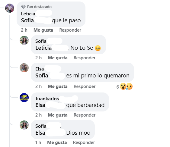 Captura de pantalla de los comentarios