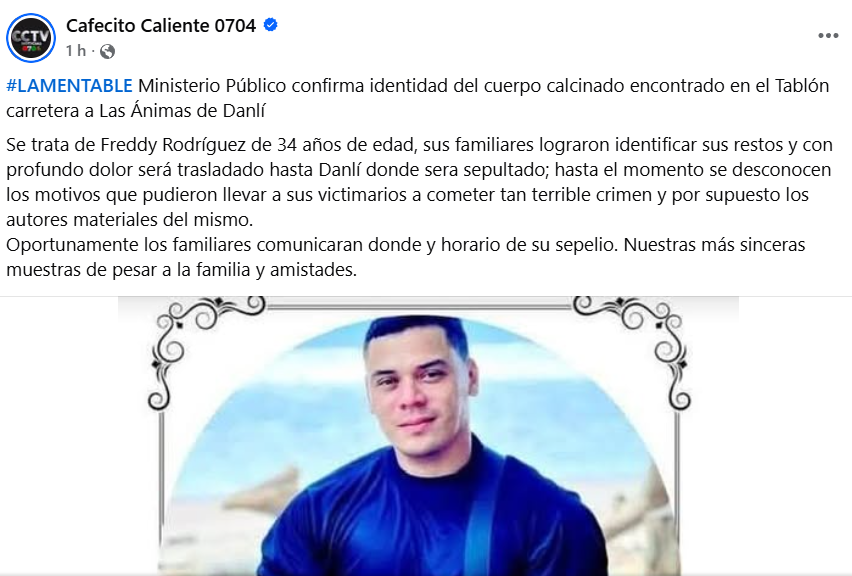 Captura de pantalla de la publicación