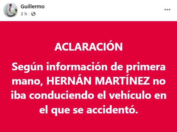 Captura de pantalla de la publicación