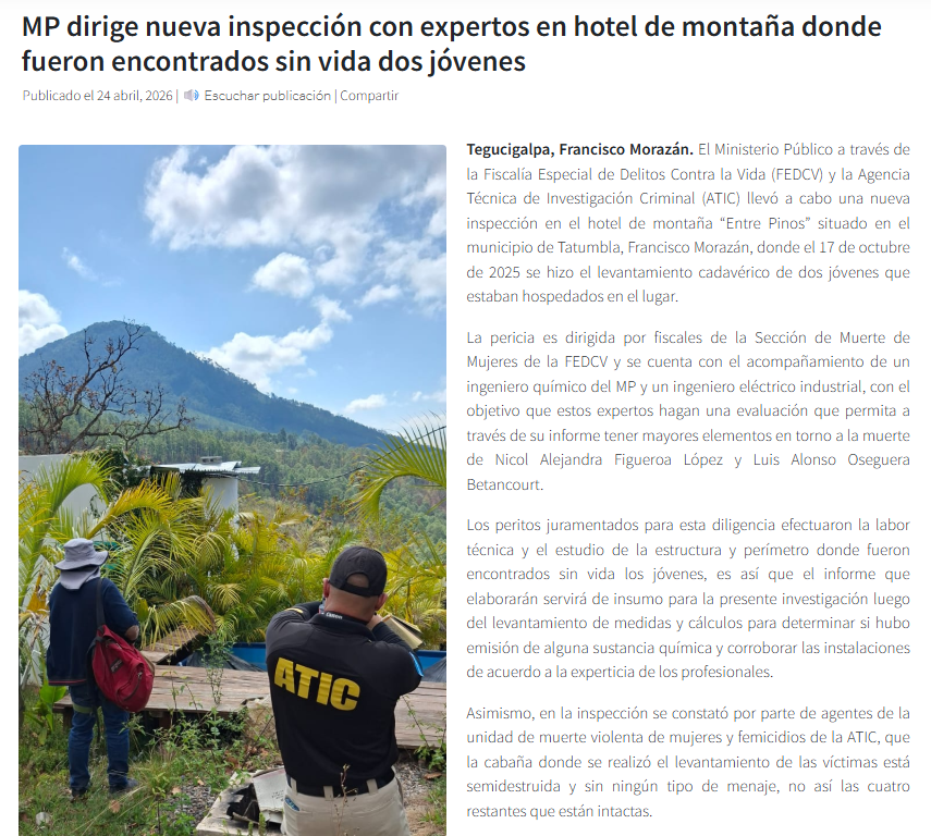 Comunicado del Ministerio Público