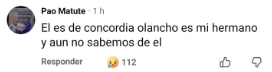Captura de pantalla del comentario