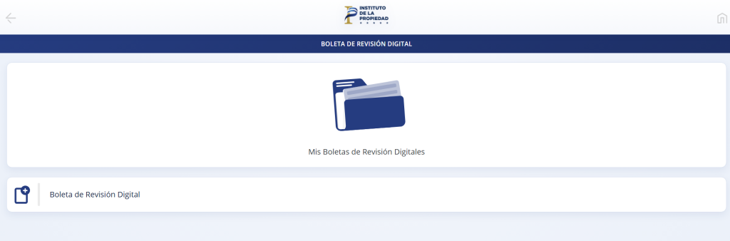 Página principal del IP para boleta digital.