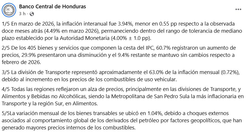 Captura de pantalla de la publicación