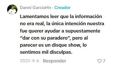 Captura de pantalla del comentario