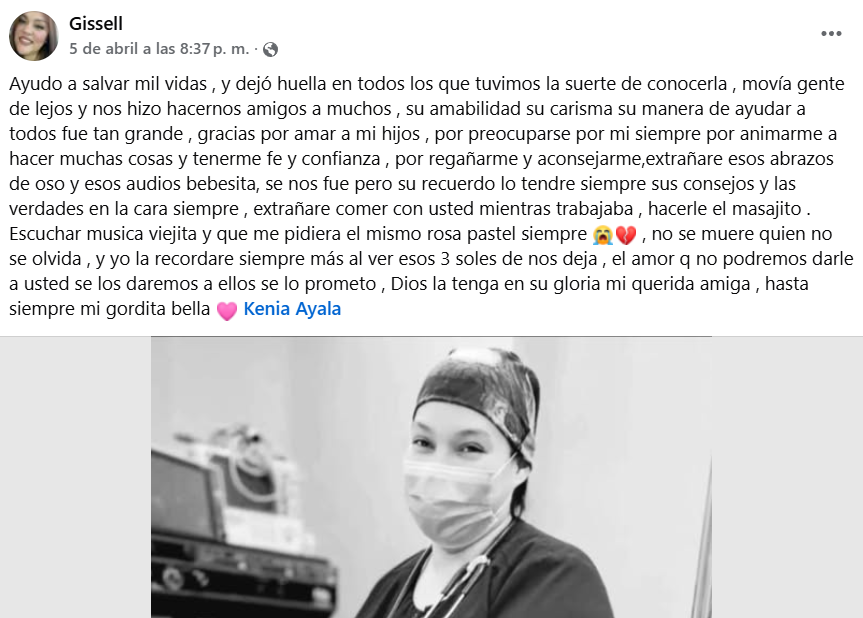 Captura de pantalla de la publicación