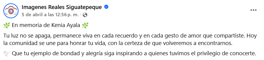 Captura de pantalla de la publicación