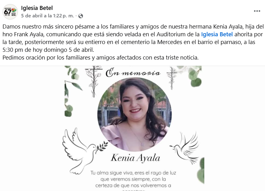 Captura de pantalla de la publicación