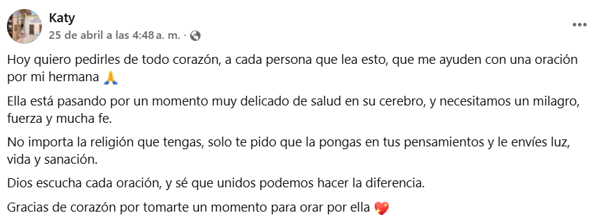 Captura de pantalla de la publicación