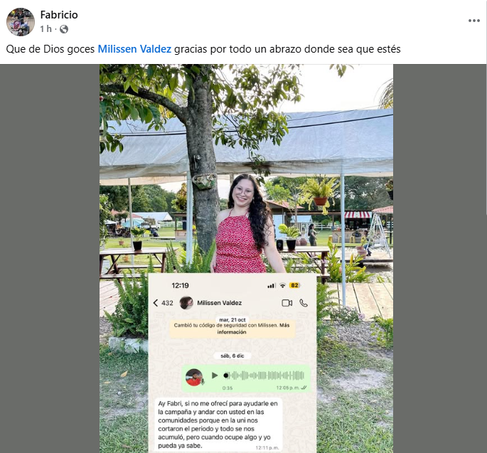 Captura de pantalla de la publicación