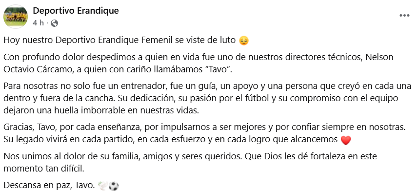 Captura de pantalla de la publicación