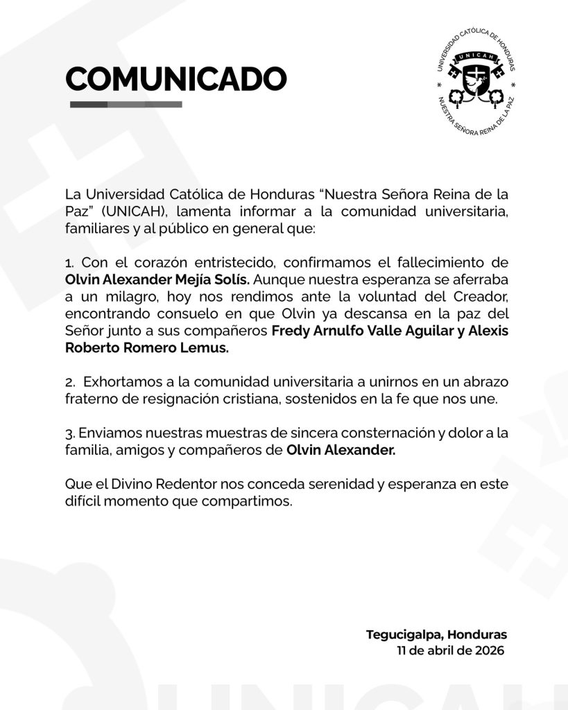 Comunicado de la Unicah