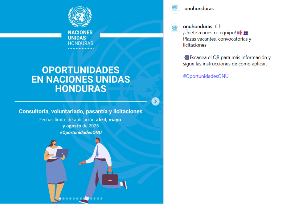 Captura de pantalla de lo comunicado por la ONU