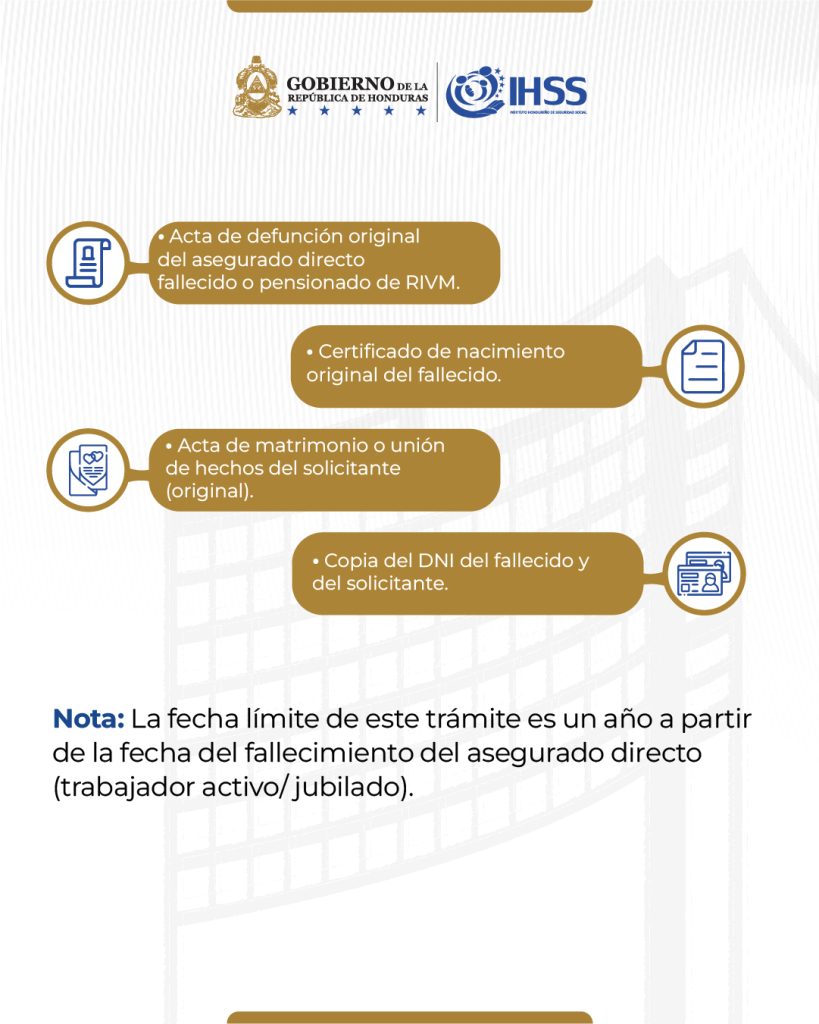 Comunicado del IHSS sobre la pensión por viudez en Honduras