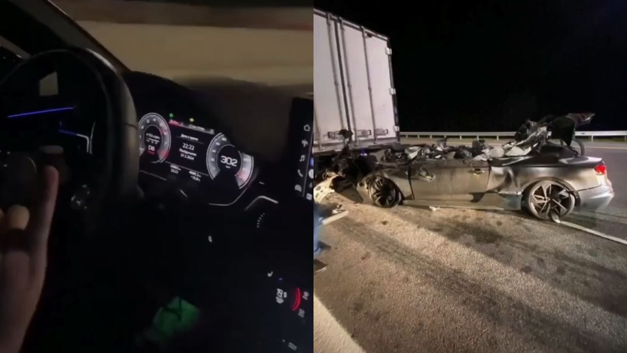 Imagen de Vídeo | A 300 km/h y con placa 'pactada': carro de lujo se estrelló contra un camión