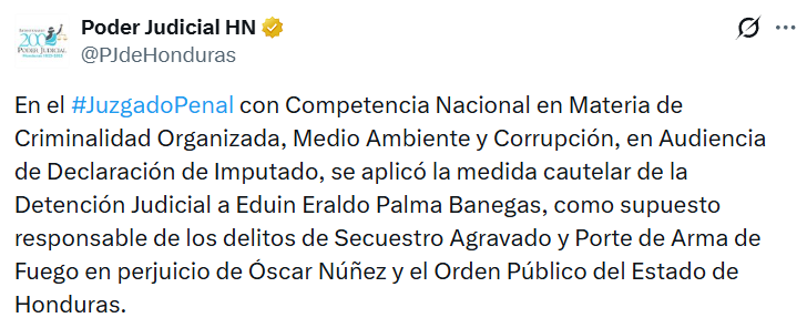 Captura de pantalla de la publicación