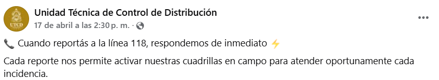 Captura de pantalla de la publicación