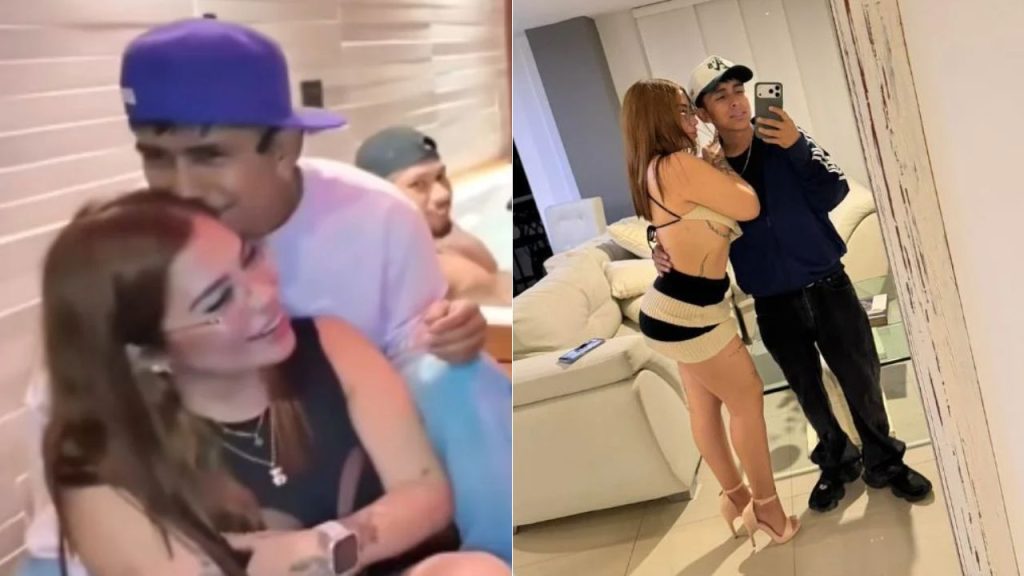 Fotos de Santy G y La Favorita, quienes se hicieron viral por el video filtrado del debut detonando