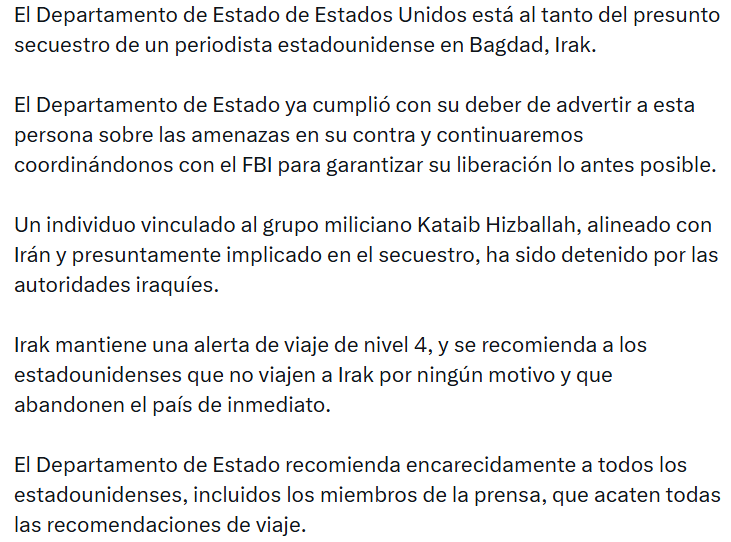 Captura de pantalla de la publicación