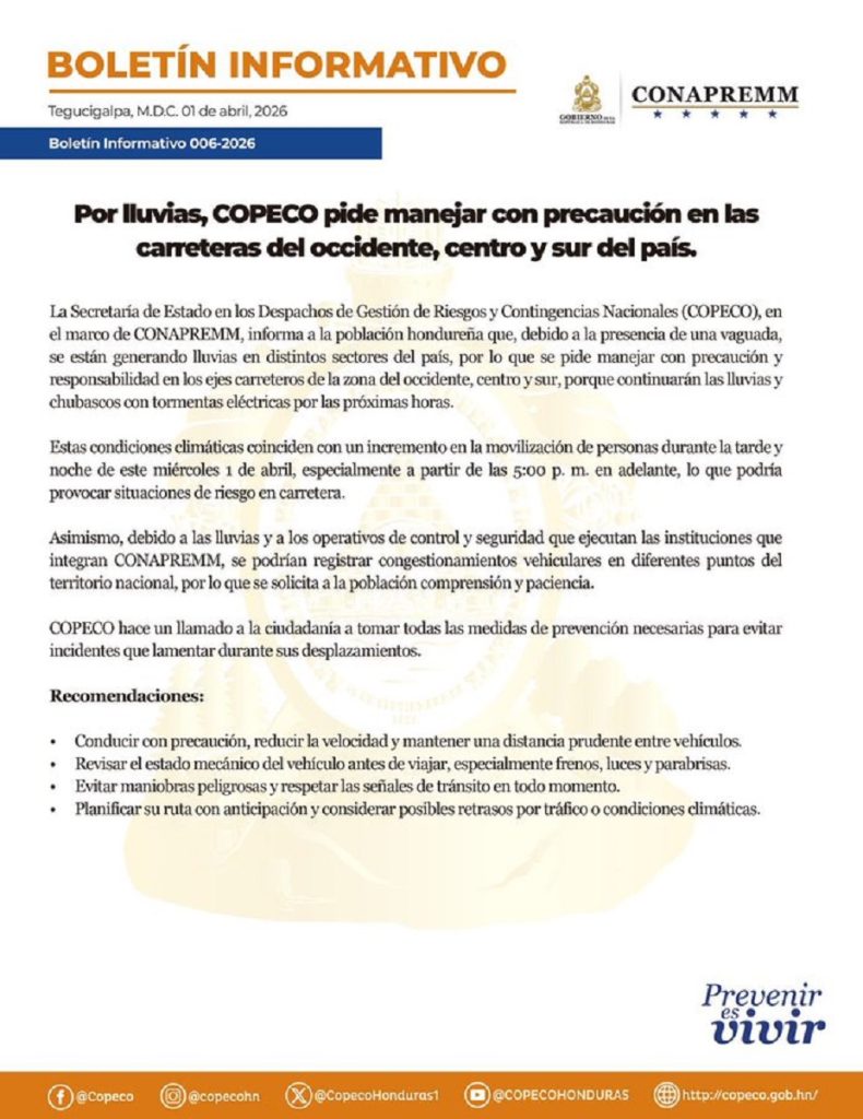 boletín copeco conapremm