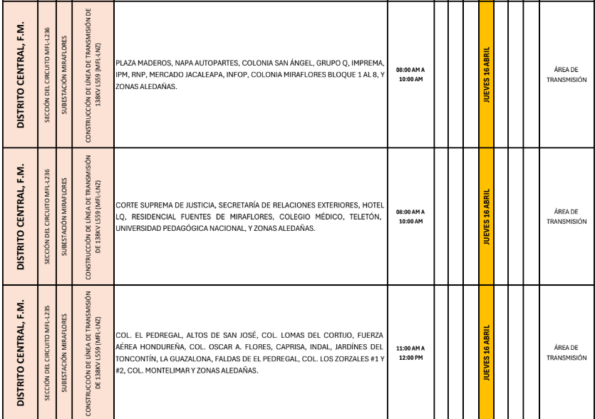 Lista de colonias que no tendrán luz pasado mañana