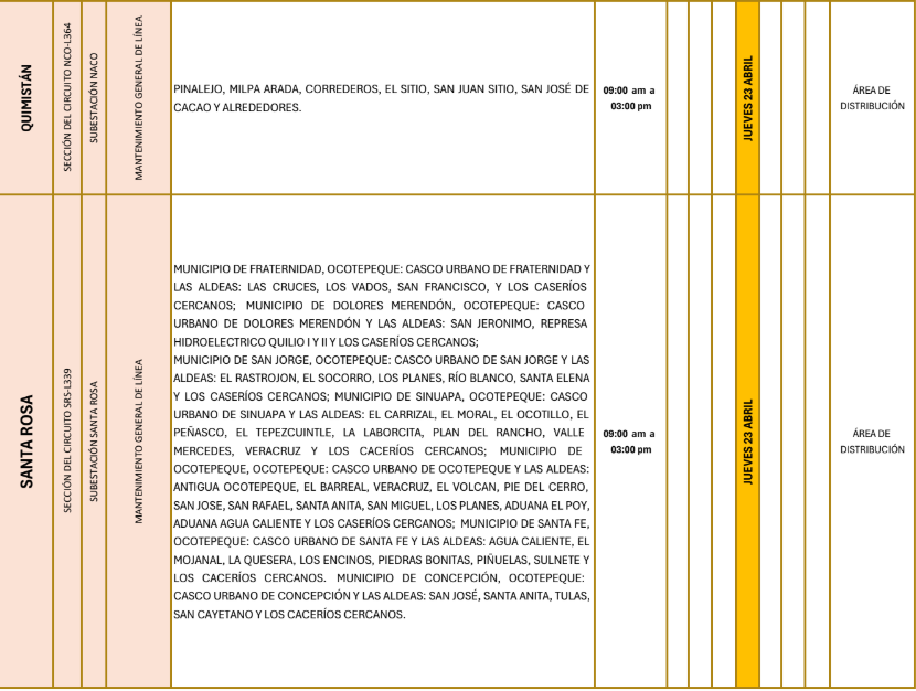 Lista de colonias que no tendrán luz pasado mañana
