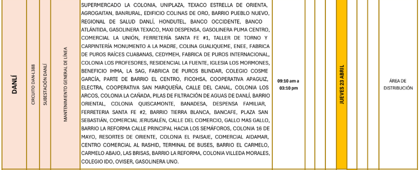 Lista de colonias que no tendrán luz pasado mañana