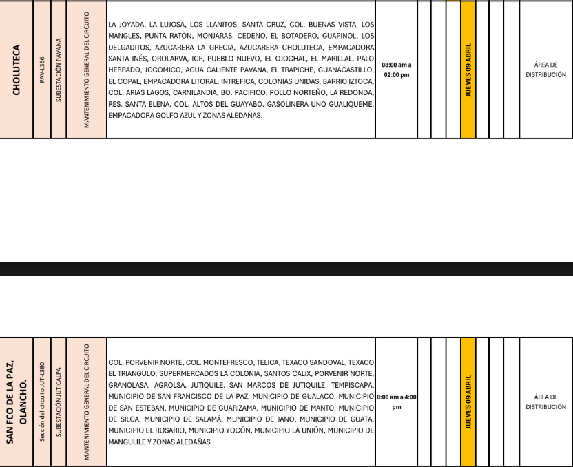 Lista de colonias que no tendrán luz pasado mañana