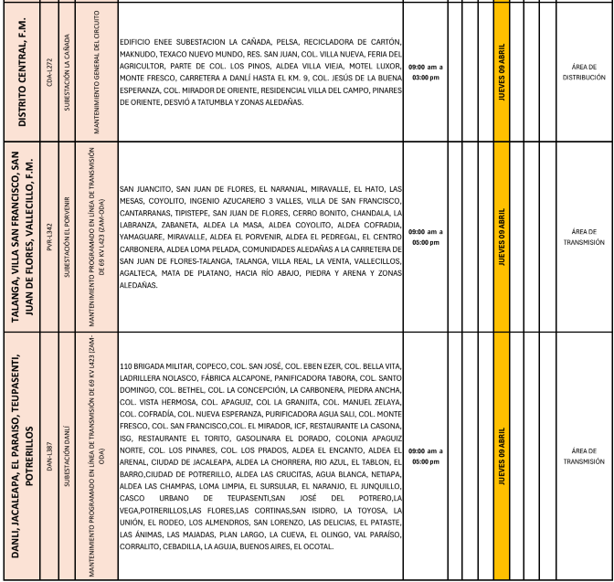 Lista de colonias que no tendrán luz pasado mañana
