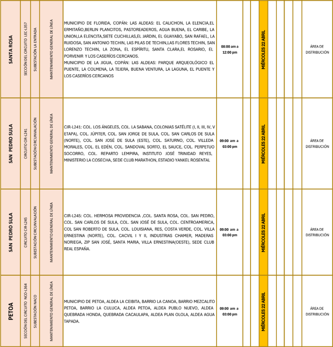 Lista de colonias que no tendrán luz pasado mañana