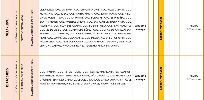 Lista de colonias que no tendrán luz pasado mañana