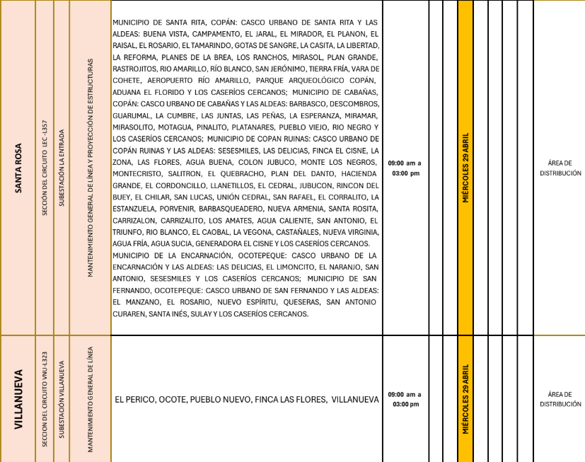 Lista de colonias que no tendrán luz pasado mañana