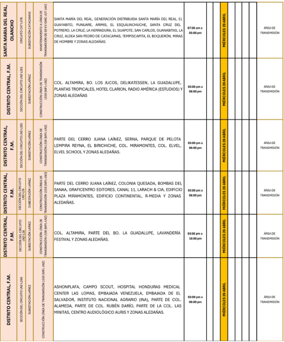Lista de colonias que no tendrán luz pasado mañana