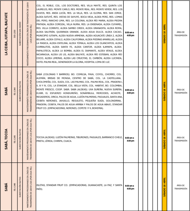 Lista de colonias que no tendrán luz pasado mañana