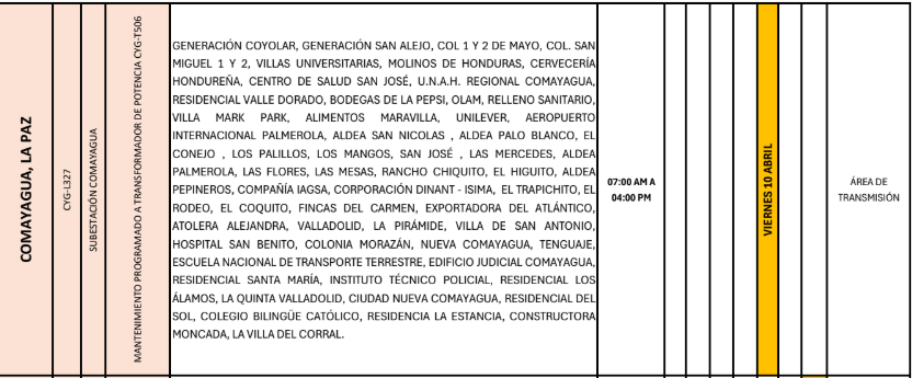 Lista de colonias que no tendrán luz pasado mañana