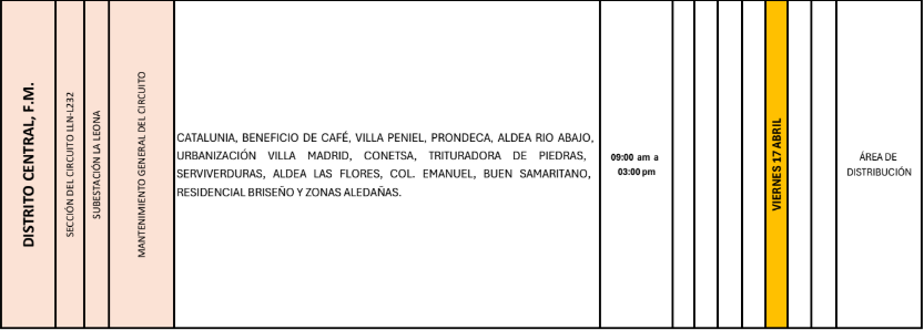 Lista de colonias que no tendrán luz pasado mañana
